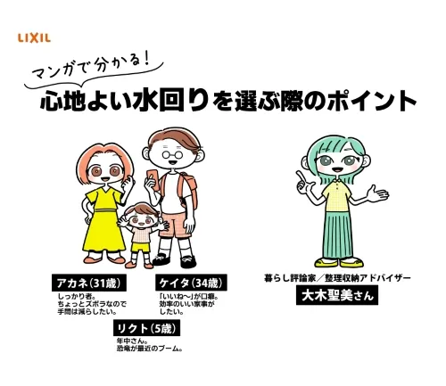 リクシル発行の漫画で水回り選びのポイント